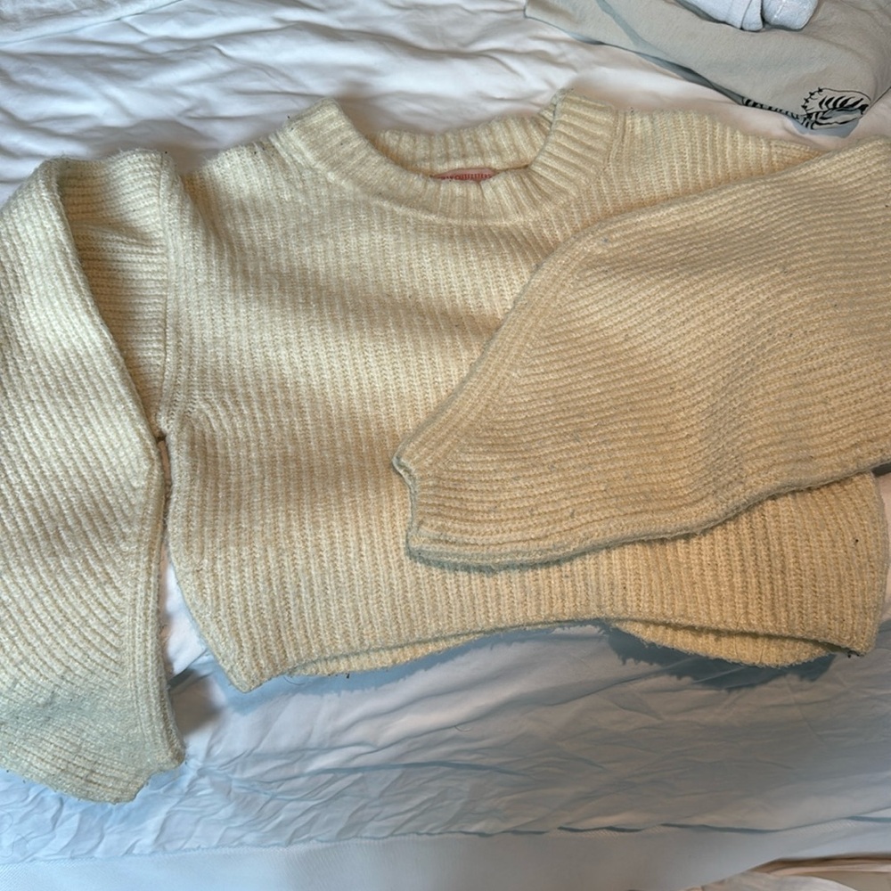 White cropped sweater